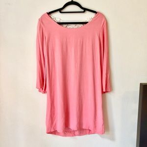 Coral dress with open lace back